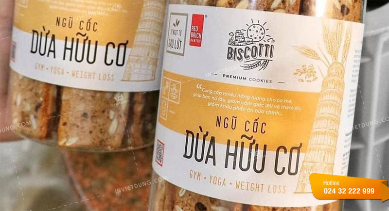 Mẫu tem nhãn ngũ cốc dừa hữu cơ