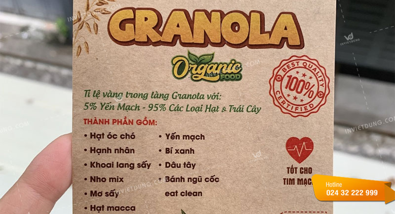 Mẫu tem nhãn ngũ cốc thiết kế thông tin chuyên nghiệp