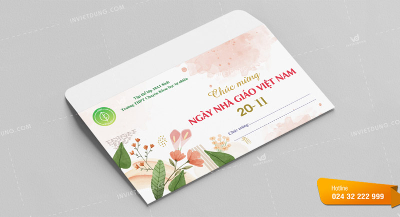 Mẫu phong bì ngày 20/11 thiết kế đẹp