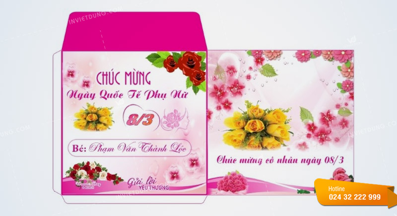 Mẫu phong bì ngày 8/3 đẹp