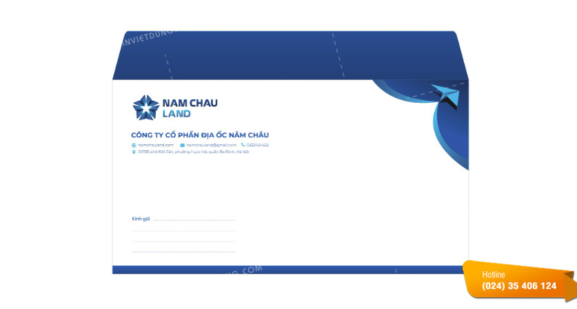 Mẫu phong bì công ty xây dựng