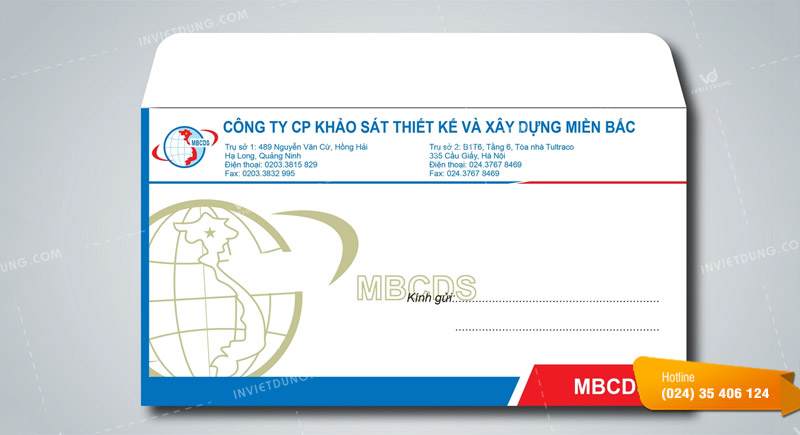 Mẫu phong bì công ty xây dựng