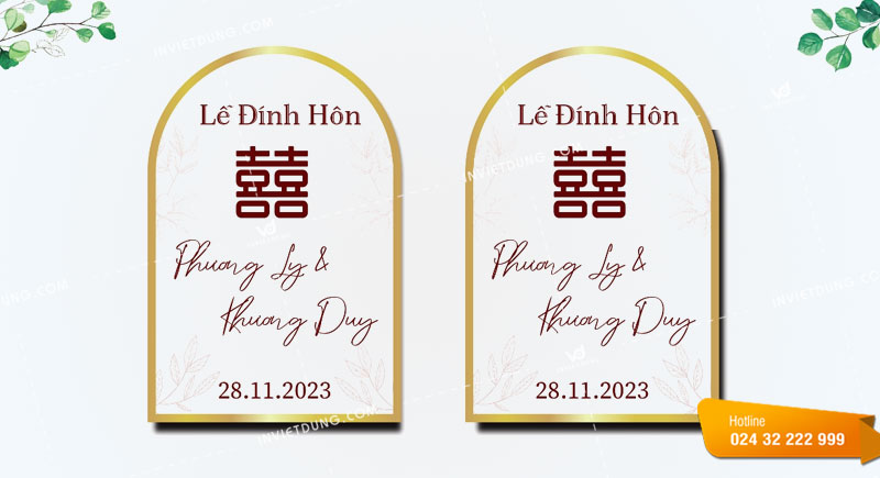 Mẫu tem dán chai nước đám cưới