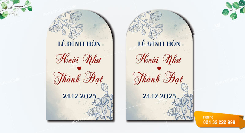 Mẫu tem dán chai nước đám hỏi