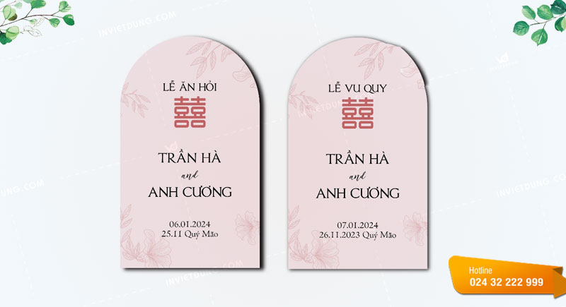 Mẫu tem dán chai nước đám cưới độc đáo