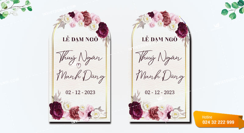 Mẫu tem dán chai nước lễ dạm ngõ