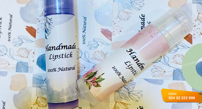 Mẫu tem dán thân son handmade lipstick