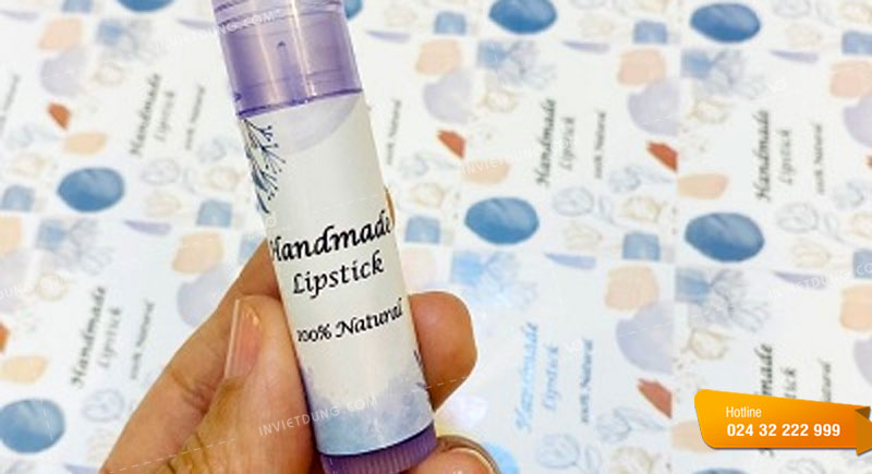 Mẫu tem dán thân son handmade lipstick