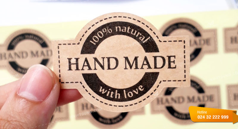 Mẫu tem dán thân son handmade bằng giấy kraft