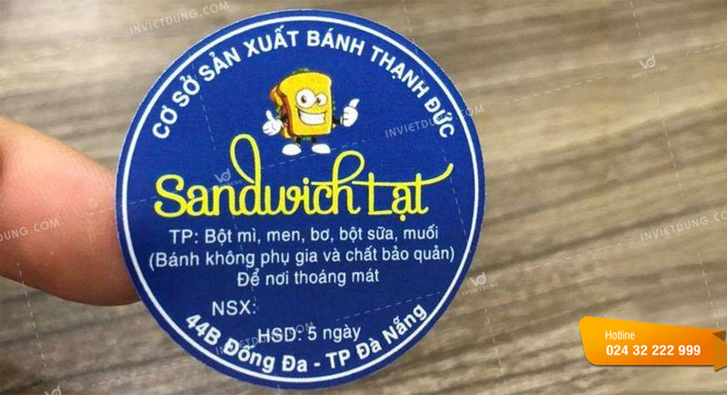 Mẫu tem nhãn bánh sandwich