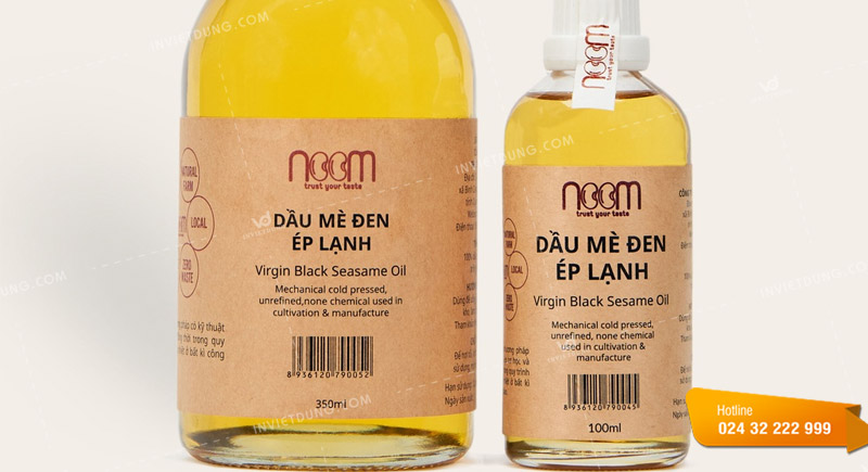 Mẫu tem nhãn dán chai dầu ăn đẹp