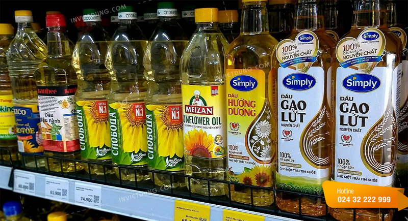 Mẫu tem nhãn dán chai dầu ăn đẹp