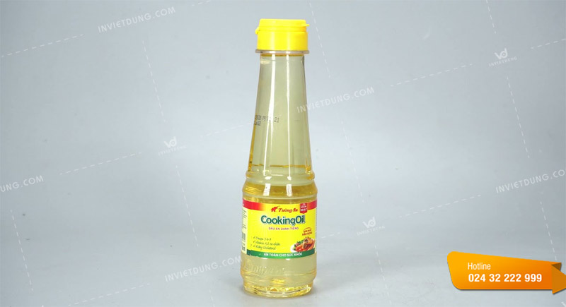 Mẫu tem nhãn dán chai dầu ăn đẹp