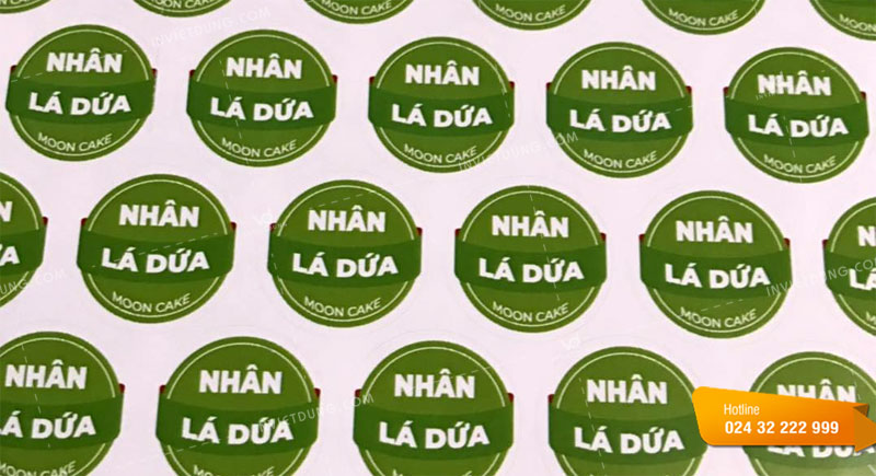 Mẫu tem nhãn bánh trung thu nhân lá dứa