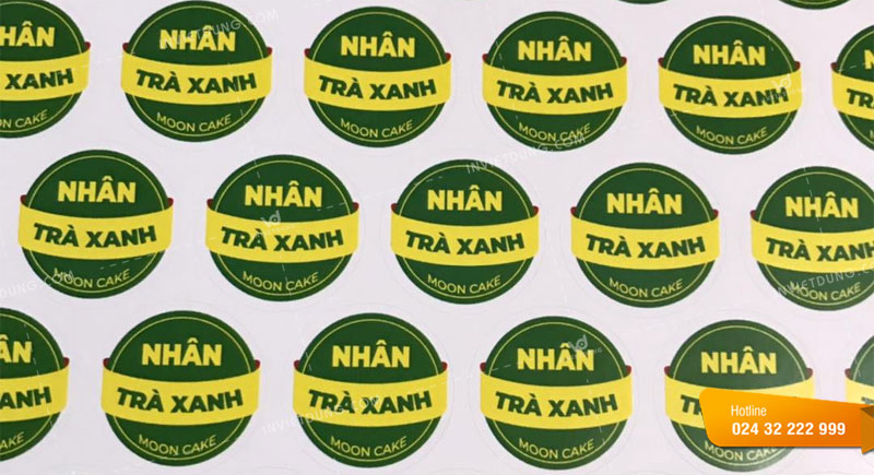 Mẫu tem nhãn bánh trung thu nhân trà xanh