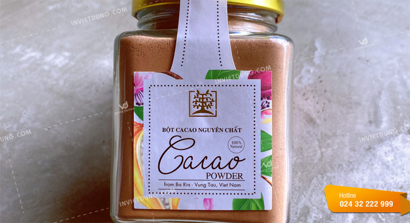 Mẫu tem nhãn dán bột cacao