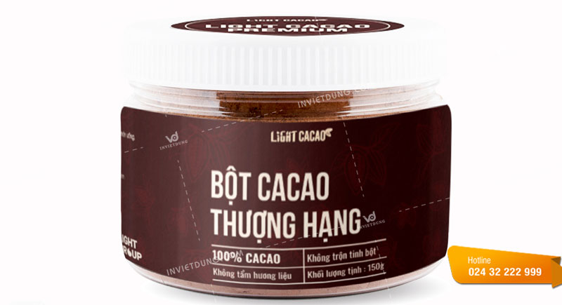 Mẫu tem nhãn dán bột cacao