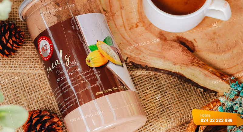 Mẫu tem nhãn dán bột cacao