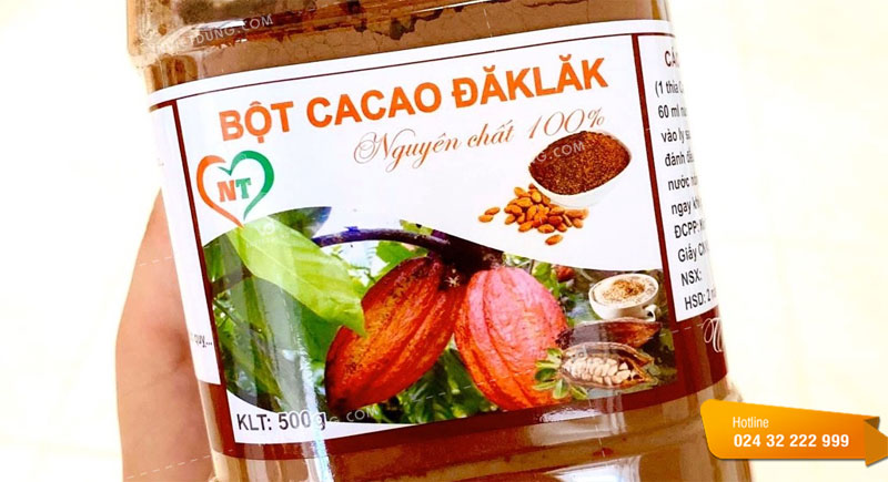 Mẫu tem nhãn dán bột cacao
