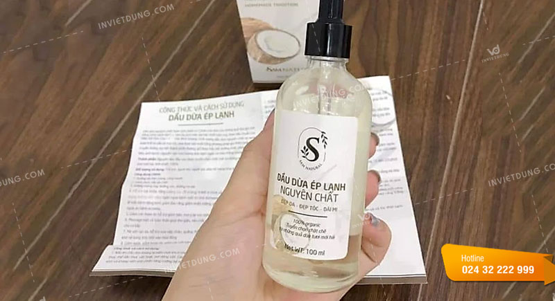 Mẫu tem nhãn dán dầu dừa ấn tượng