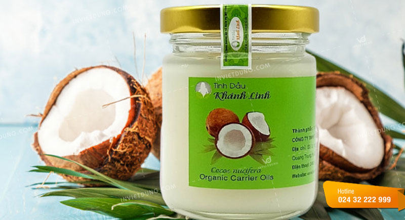 Mẫu tem nhãn dán dầu dừa Khánh Linh