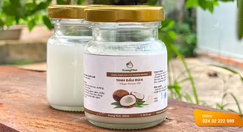 Mẫu tem nhãn dán dầu dừa thiết kế độc đáo và chuyên nghiệp