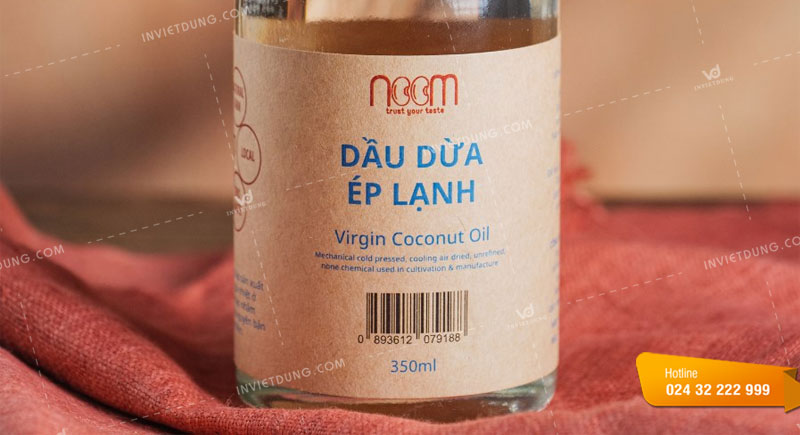 Mẫu tem nhãn dán dầu dừa ép lạnh