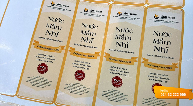 Mẫu tem nhãn dán gia vị nước mắm nhĩ