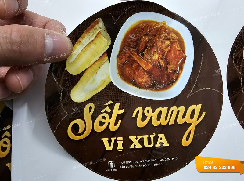 Mẫu tem nhãn dán gia vị sốt vang xưa