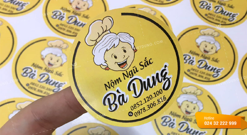 Mẫu tem nhãn dán gia vị nộm ngũ sắc