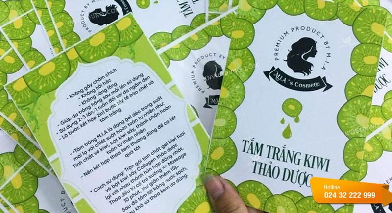 Mẫu tem nhãn decal dán sữa tắm trắng kiwi