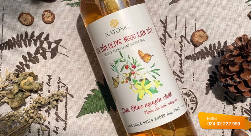 Mẫu tem nhãn decal dán sữa tắm thiết kế đẹp ấn tượng