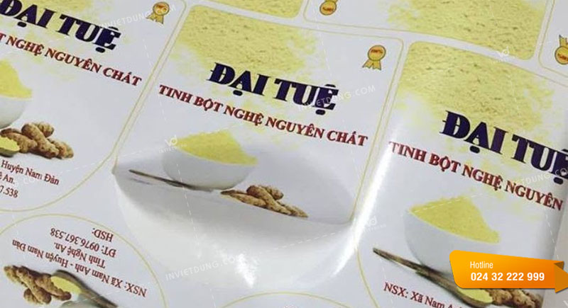 Mẫu tem nhãn dán tinh bột nghệ
