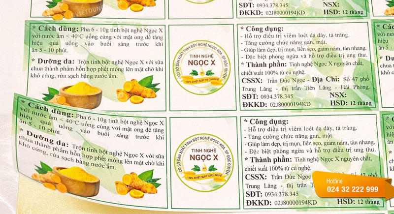 Cấu tạo của tem nhãn bột nghệ