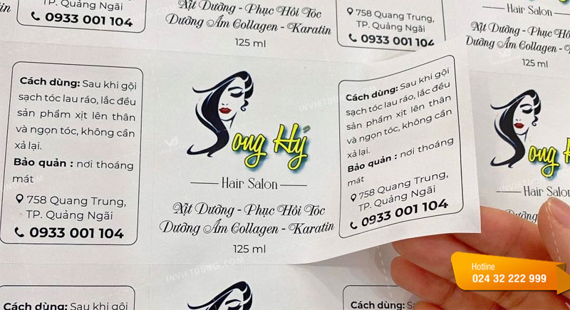 Mẫu tem nhãn dầu gội thương hiệu Song Hỷ