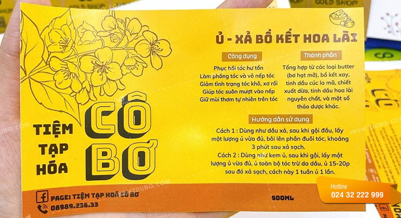 Mẫu tem nhãn dầu gội hoa lài