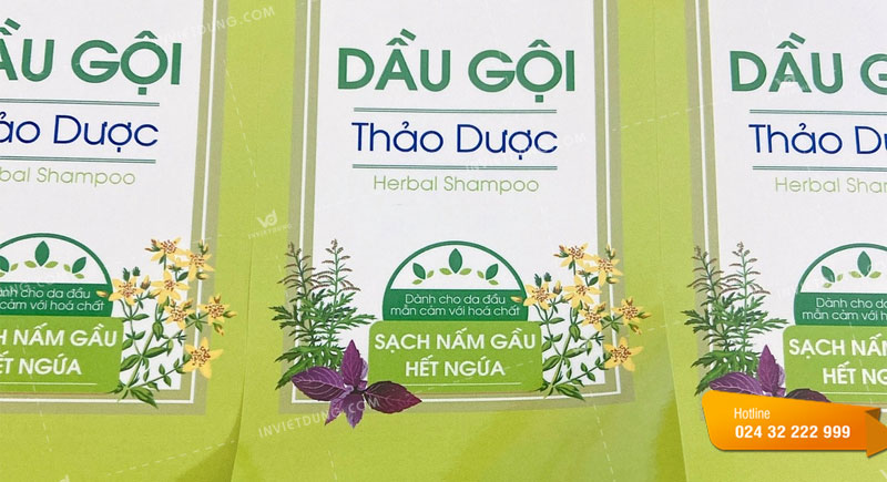 Mẫu tem nhãn dầu gội thảo dược Herbal Shampoo