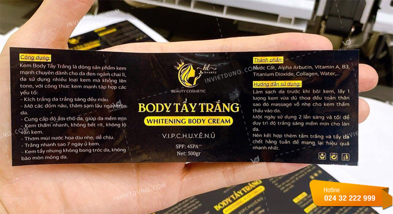 Mẫu tem nhãn decal dán mỹ phẩm 