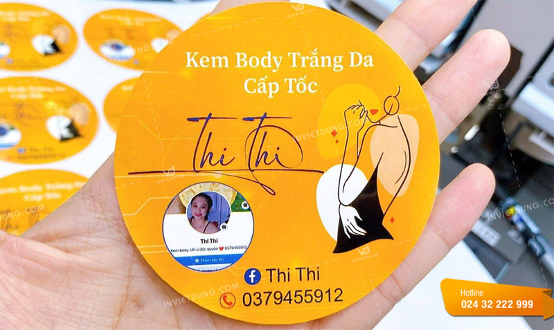 Mẫu tem nhãn decal dán mỹ phẩm kem body