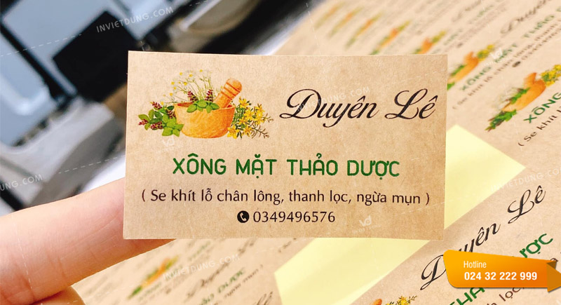Mẫu tem nhãn decal giấy kraft dán mỹ phẩm 
