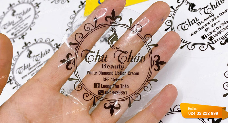 Mẫu tem nhãn decal dán mỹ phẩm kem body