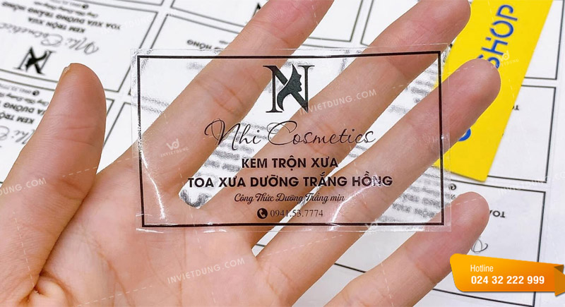 Mẫu tem nhãn decal dán mỹ phẩm 