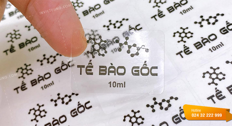 Mẫu tem nhãn decal dán mỹ phẩm tẩy tế bào gốc
