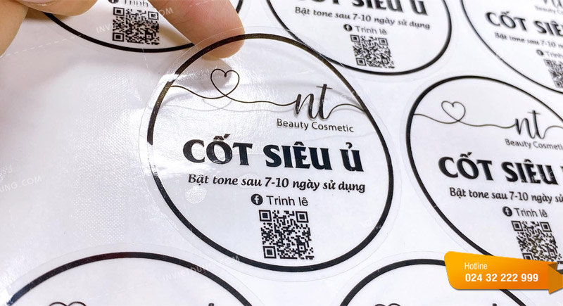 Mẫu tem nhãn decal dán mỹ phẩm ủ trắng