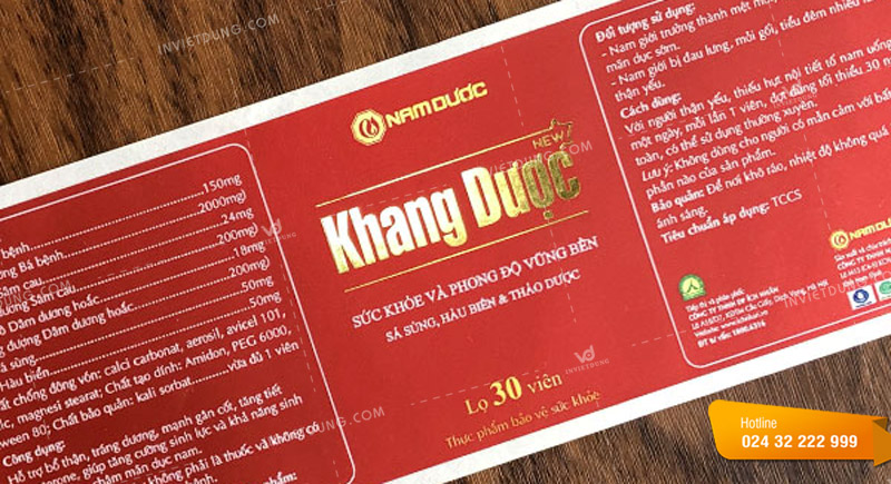 Mẫu tem nhãn dán dược phẩm Nam Dược