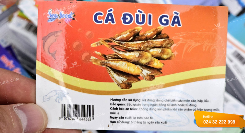 Tem nhãn hải sản cần thiết kế những thông tin gì?