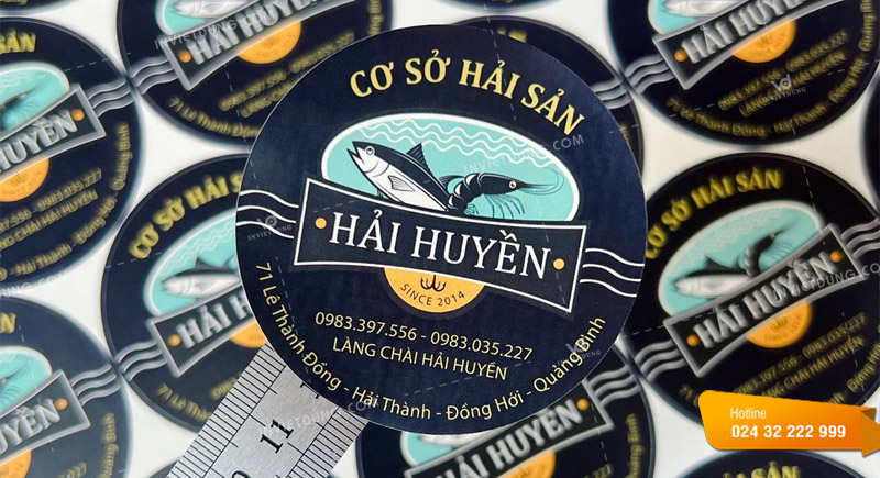 Mẫu tem nhãn dán hải sản Hải Huyền