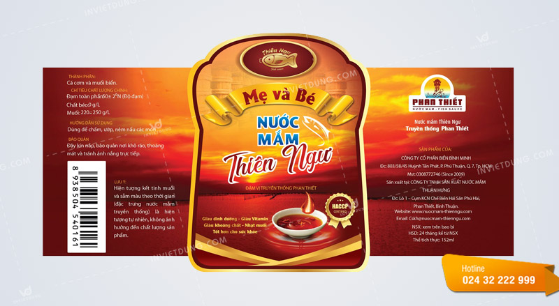 Mẫu tem nhãn nước mắm Thiên Ngư
