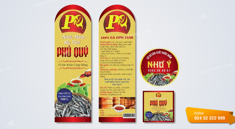Mẫu tem nhãn nước mắm Phú Qúy