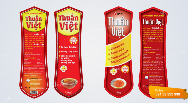 Mẫu tem nhãn nước mắm Thuần Việt